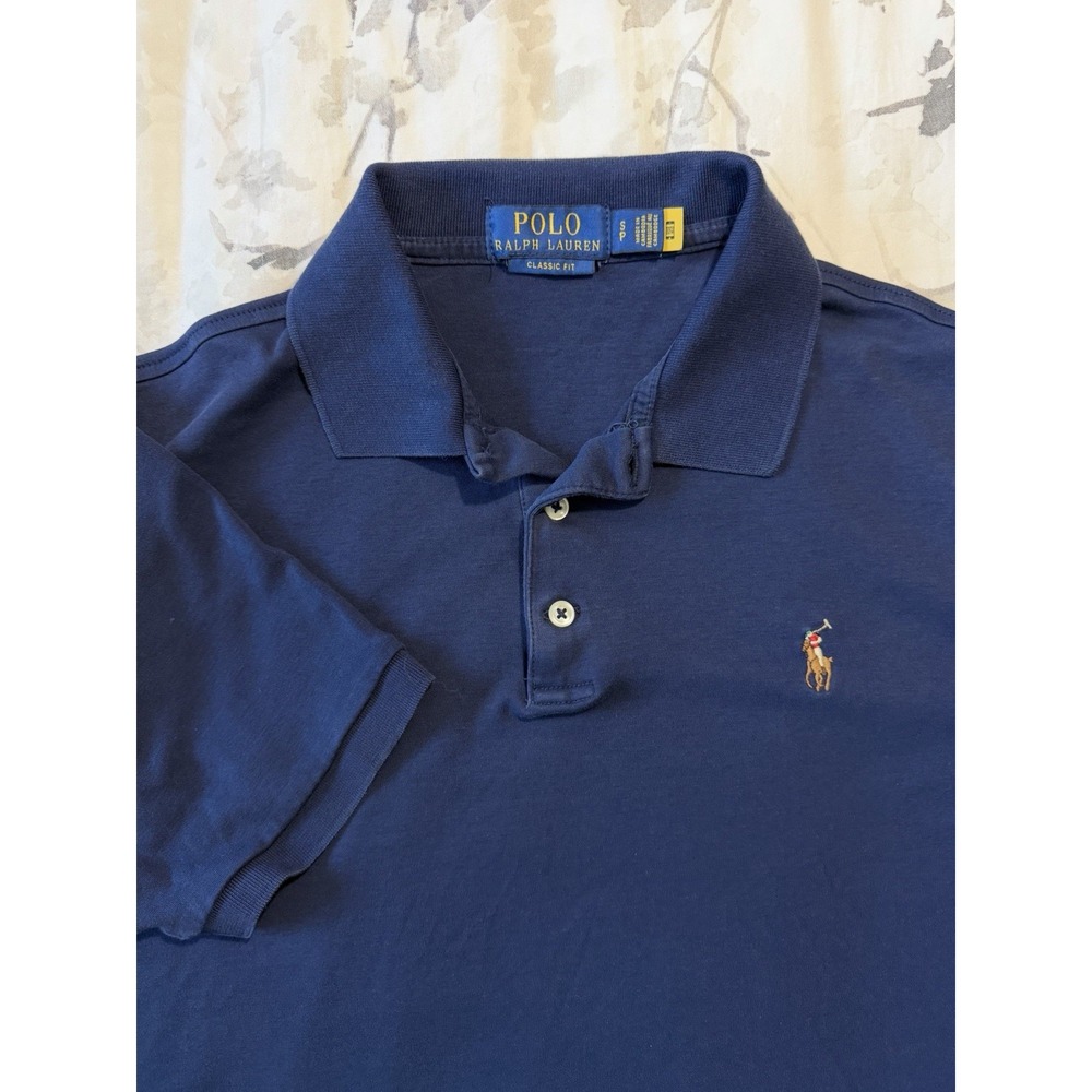Polo Ralph Lauren Flesh Pony Classic Fit Shirt Navy 100% Cotton Luxury Designer